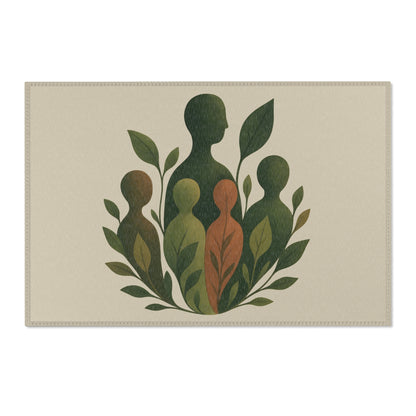 Botanical Rug “Weaving of Souls” – Emotional Abstract Design for Living Room or Bedroom 