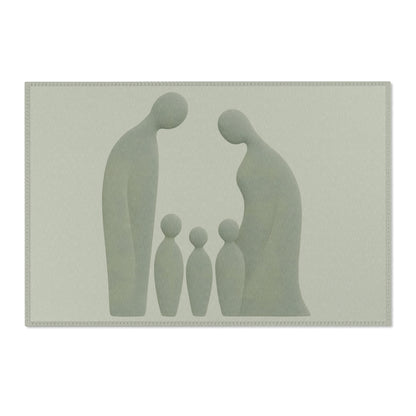 Alfombra monocromática «Eco de Corazones»: Diseño abstracto y emotivo para sala de estar o dormitorio. 