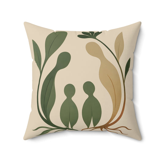 Coussin Émotionnel Botanique – “Cœurs Enracinés” 🪴