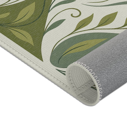 Alfombra botánica “Plant Soul”: diseño abstracto y emotivo para sala de estar o dormitorio. 