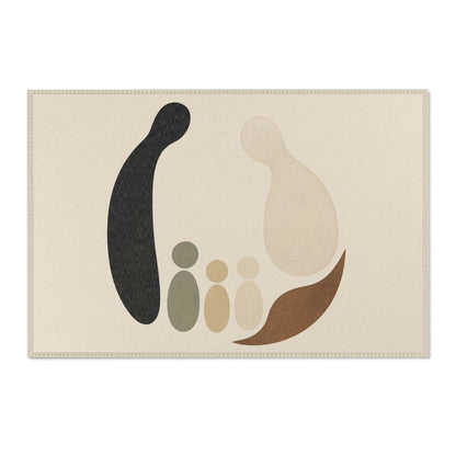 Alfombra zen japonesa «Gokan»: diseño abstracto y emotivo para sala de estar o dormitorio. 